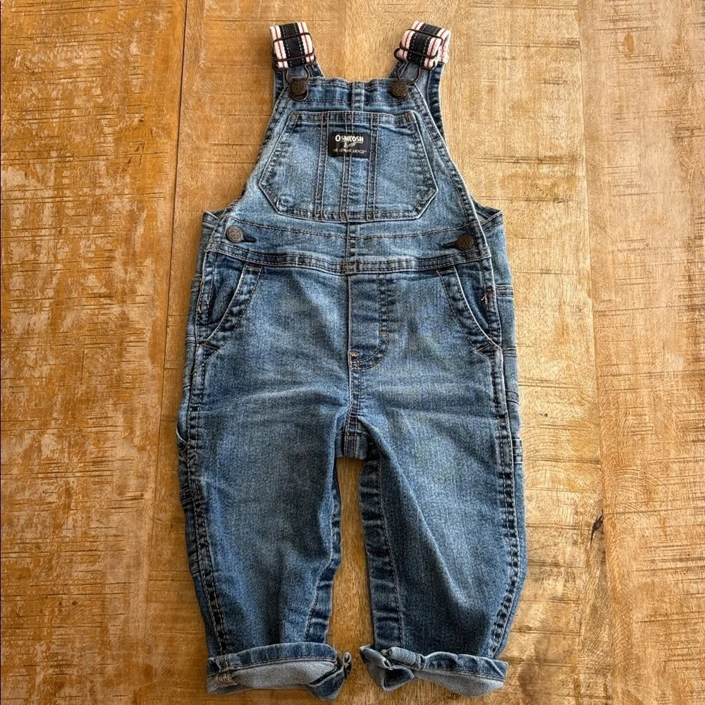 Oshkosh baby boy denim overalls 12m